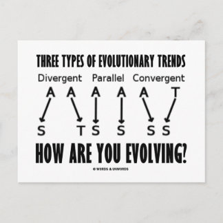 Three Types Of Evolutionary Trends (Evolution) Postcard