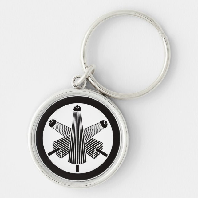 Three umbrellas, staggered in circle key ring (Front)