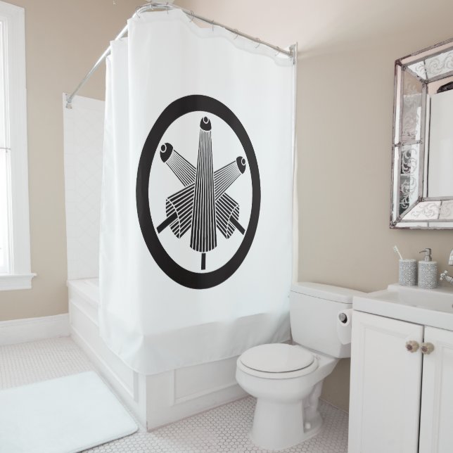 Three umbrellas, staggered in circle shower curtain (In Situ)
