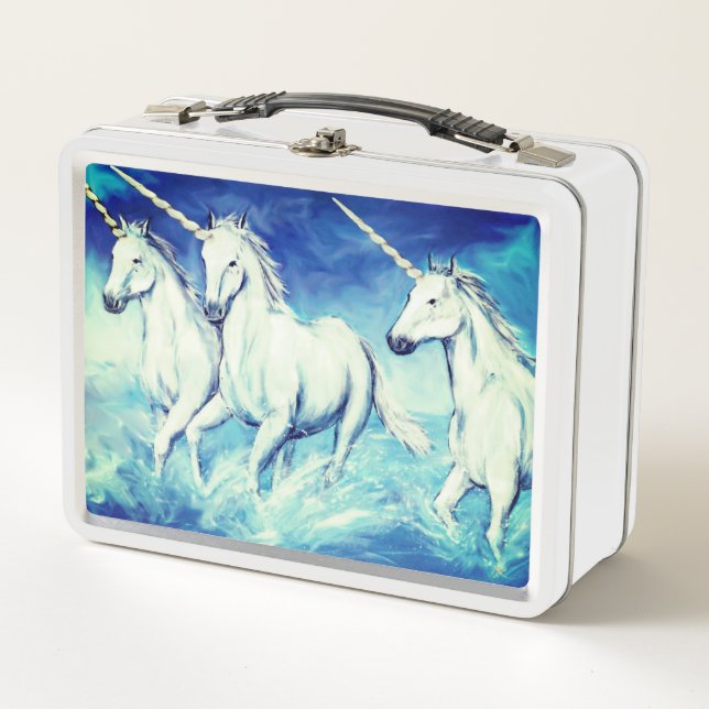 Three Unicorns Metal Lunch Box (Front)