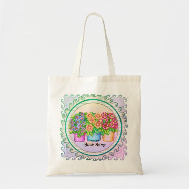 Three Vases Flowers Tote Bag (Front)