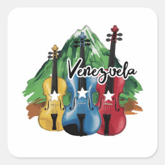 three Venezuelan violins Square Sticker