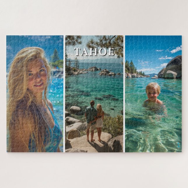 Three Vertical Strip Boho Photo 20x30 Jigsaw Puzzle (Horizontal)