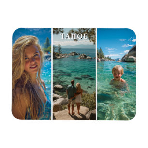 Three Vertical Strip Boho Photo Magnet