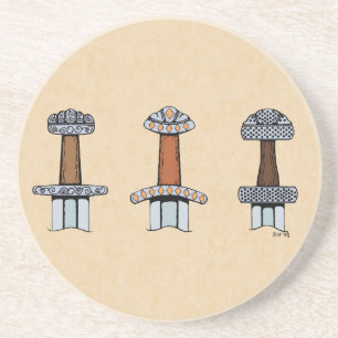 Three Viking Sword Hilts Coaster