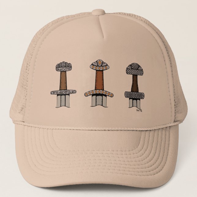 Three Viking Sword Hilts Trucker Hat (Front)