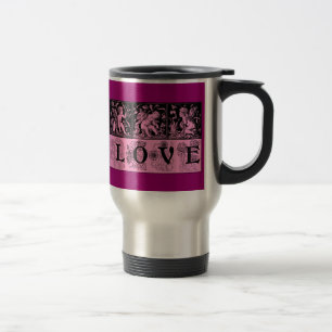 Three Vintage Images of Cupid Love Design Travel Mug
