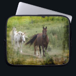 Three Walking Horses & Field Animal-lover's Gift Laptop Sleeve<br><div class="desc">A beautiful Horse design for animal-lovers and Horse supporters everywhere!</div>