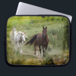 Three Walking Horses & Field Animal-lover's Gift Laptop Sleeve<br><div class="desc">A beautiful Horse design for animal-lovers and Horse supporters everywhere!</div>