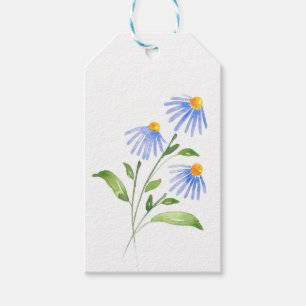 Three Watercolor Asters Gift Tags