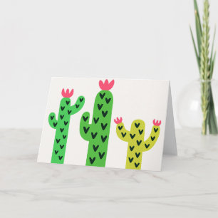Three Watercolor Cacti Greeting  Card
