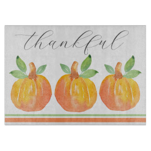 Three Watercolor Pumpkins 2 Cutting Board