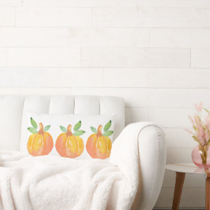Three Watercolor Pumpkins 2 Lumbar Cushion