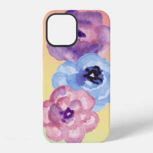 Three Watercolor Roses on Pastel Gradient iPhone 12 Case