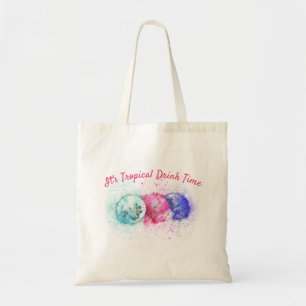 Three Watercolor Tropical Party Drink Umbrellas Tote Bag
