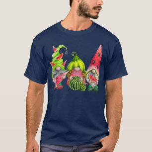 Three Watermelon Garden Gnomes Tomte Swedish Scand T-Shirt