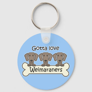 Three Weimaraners Key Ring