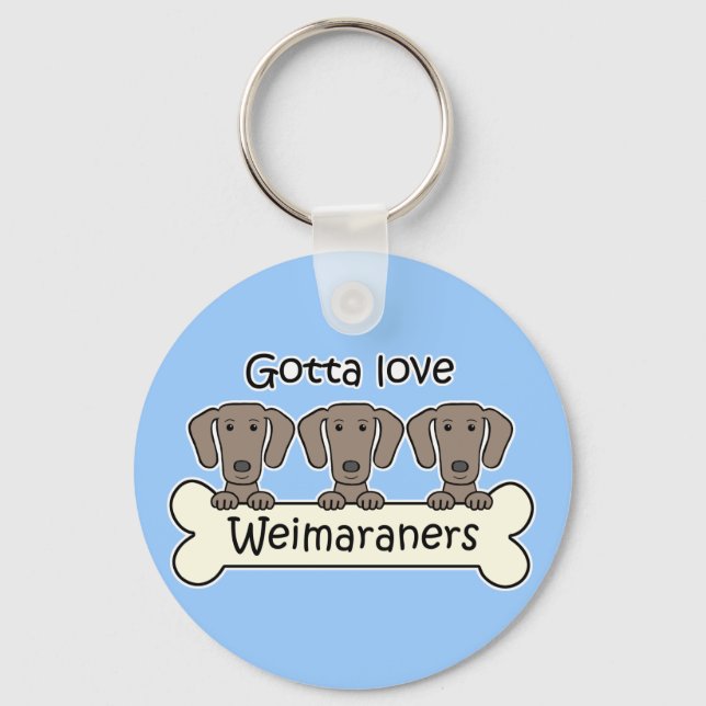 Three Weimaraners Key Ring (Front)