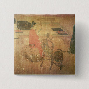 Three Well-Read Men from Lieou-Li T'ang 15 Cm Square Badge