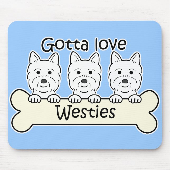 Three Westies Mouse Mat (Front)