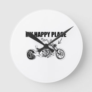 Three-wheeled Motorcycle Trike Triker Trikes Gift Round Clock