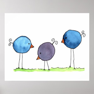 Whimsical Bird Art & Wall Décor | Zazzle.co.uk