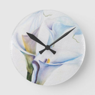 THREE WHITE CALLA LILIES CLOCK