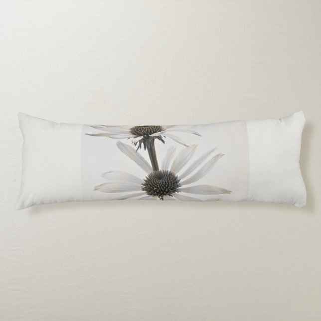 Three White Cone Flowers Body Cushion (Front)