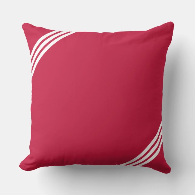 Three White Diagonal Lines on Burgundy Cushion (Front)