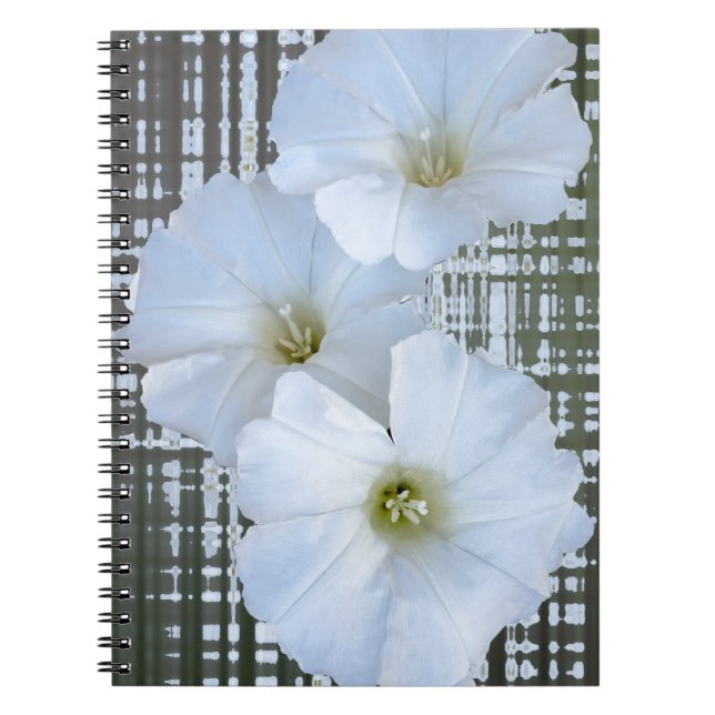 three white flowers notebook (Front)