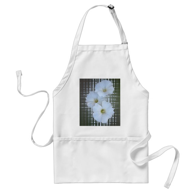 three white flowers standard apron (Front)
