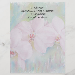 THREE WHITE ORCHIDS CUSTOMIZABLE LETTERHEAD