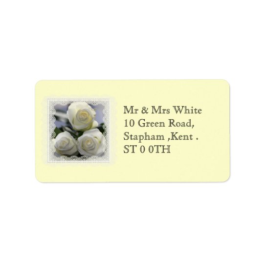 Three White Roses and lace Labels