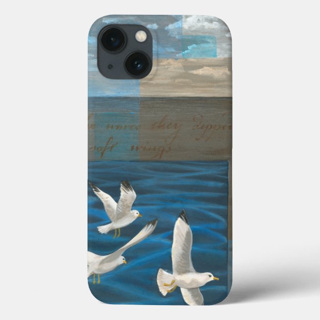 Three White Seagulls Flying Over the Water Case-Mate iPhone Case (Back)