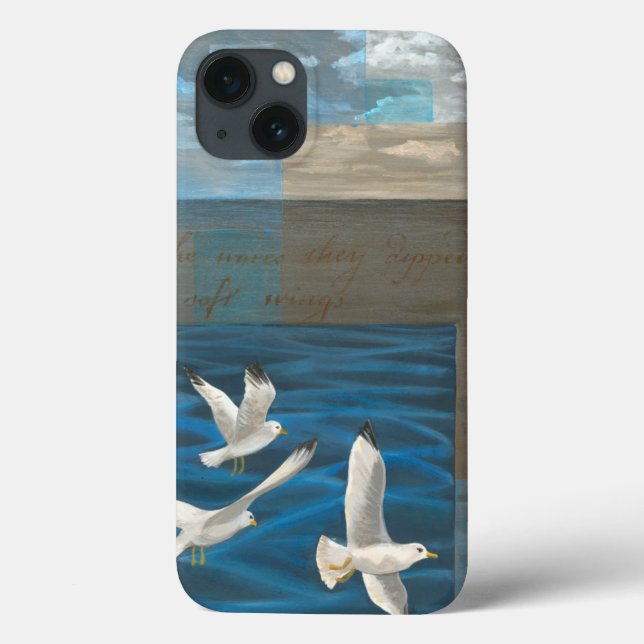 Three White Seagulls Flying Over the Water Case-Mate iPhone Case (Back)