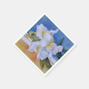 THREE WHITE SNAPDRAGONS PAPER NAPKINS