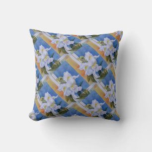 THREE WHITE SNAPDRAGONS PILLOW TITLE