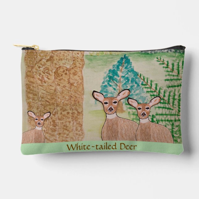 Three White-tailed Deer  Accessory Pouch (Front)