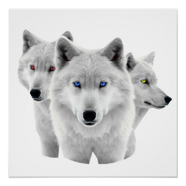 Three White Wolves Poster (Front)