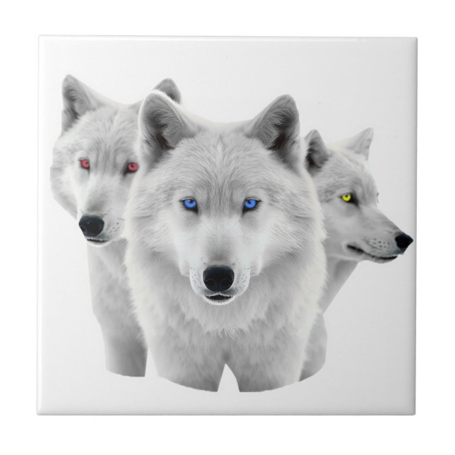 Three White Wolves Tile (Front)