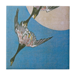 Three Wild Geese Flying Downward Tile