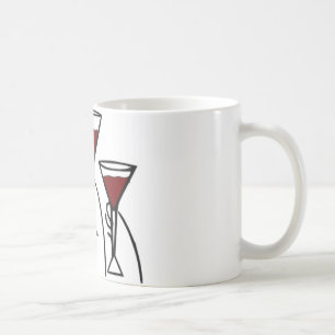 Three Wine Glasses in Hands Cartoon Coffee Mug