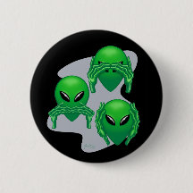 Three Wise Aliens Button