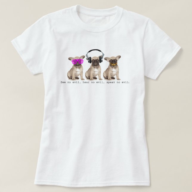 Three Wise Bull Dogs T-Shirt (Design Front)