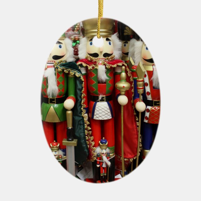 Three Wise Crackers - Nutcracker Soldiers Ceramic Tree Decoration (Front)