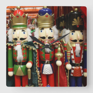 Three Wise Crackers - Nutcracker Soldiers Square Wall Clock