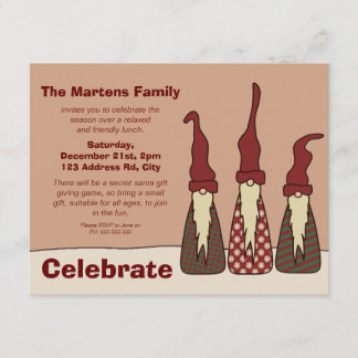 Three Wise Elves, christmas party invitation