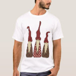 Three Wise Elves, light coloured shirts<br><div class="desc">Three old and wise looking elves stand in the snow wearing christmas patterned cloaks and tall, red winter hats, their long white beards almost touching the snowy ground. Based on traditional scandinavian Nisse, these cute and friendly little characters are a common sight at Christmas time in the Nordic Countries. Perfect...</div>