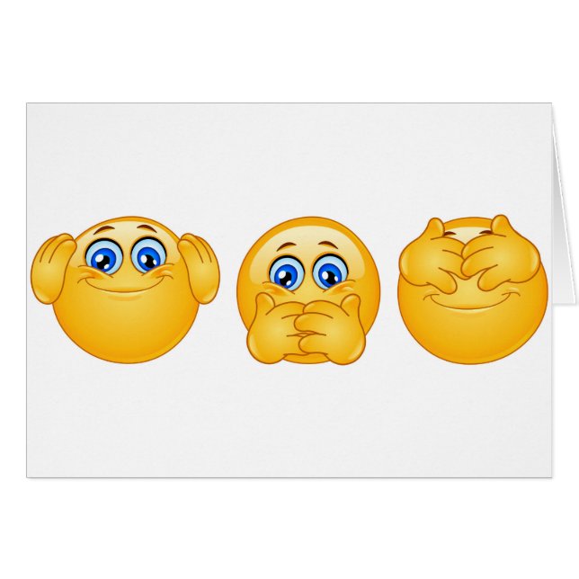 three wise emojis (Front Horizontal)