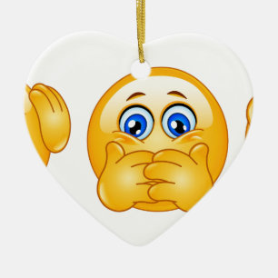 three wise emojis ceramic tree decoration